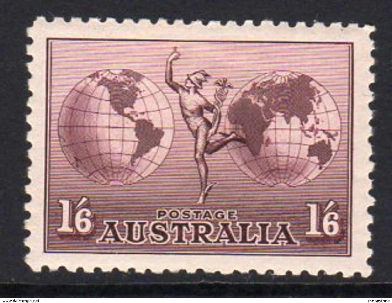 Australia 1934 Hermes 1/6d Airmail, No Wmk, Lightly Hinged Mint (SG153) - Ungebraucht