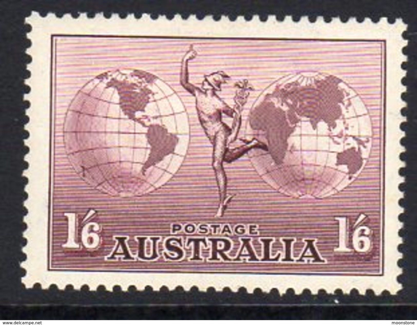 Australia 1934 Hermes 1/6d Airmail, Wmk C Of A, Hinged Mint (SG153a) - Mint Stamps