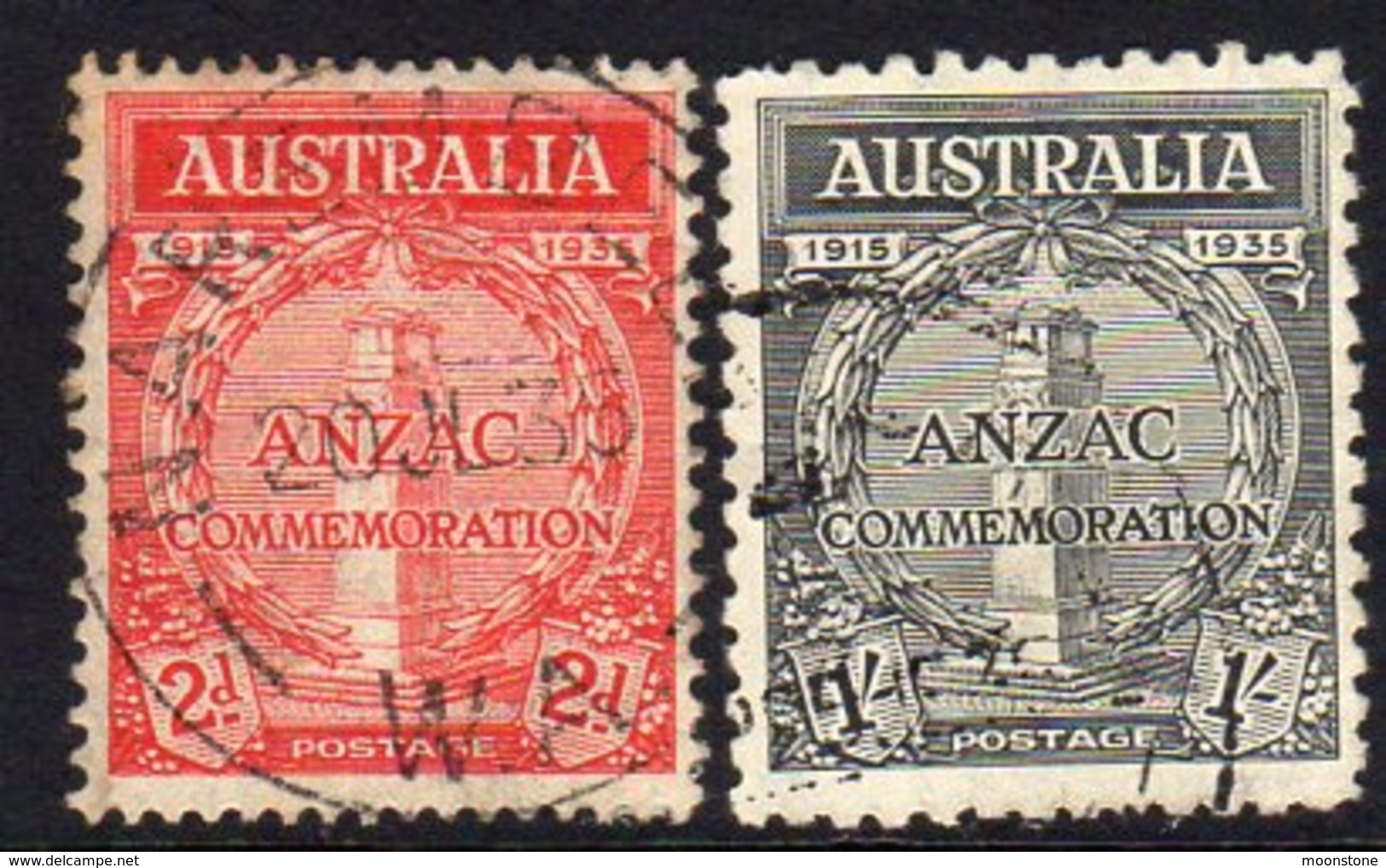 Australia 1935 20th Anniversary Of Gallipoli Landing Set Of 2, Used (SG154/5) - Gebruikt