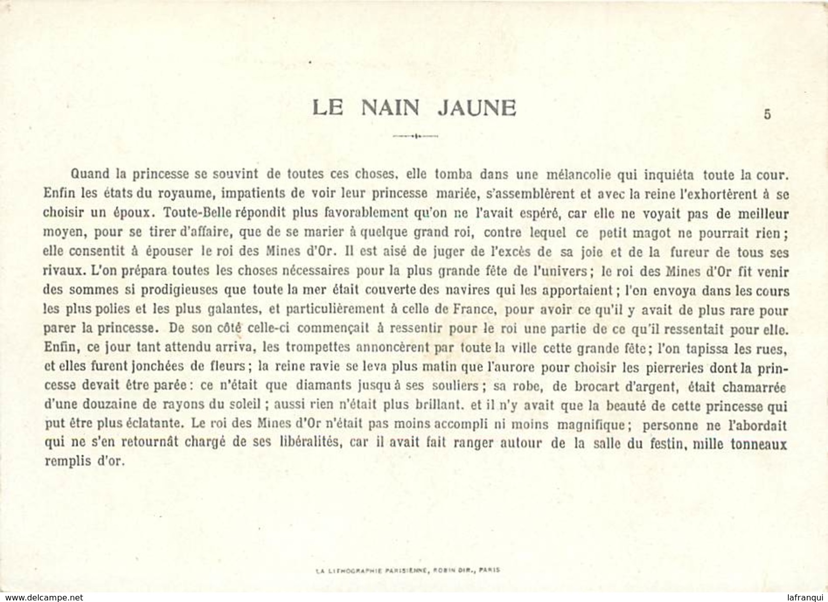 A211 - Chromo- Magasin Au Bon Marché -  Le Nain Jaune - /dimensions : 16cms X 11,5cms /- Chromo Bon Etat - - Au Bon Marché