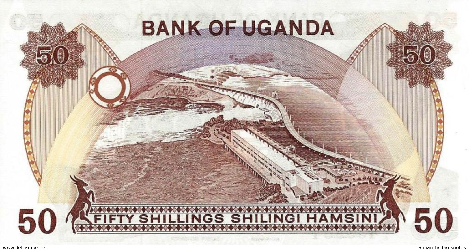 Uganda (BOU) 50 Shillings ND (1985) UNC Cat No. P-20a / UG124a - Oeganda