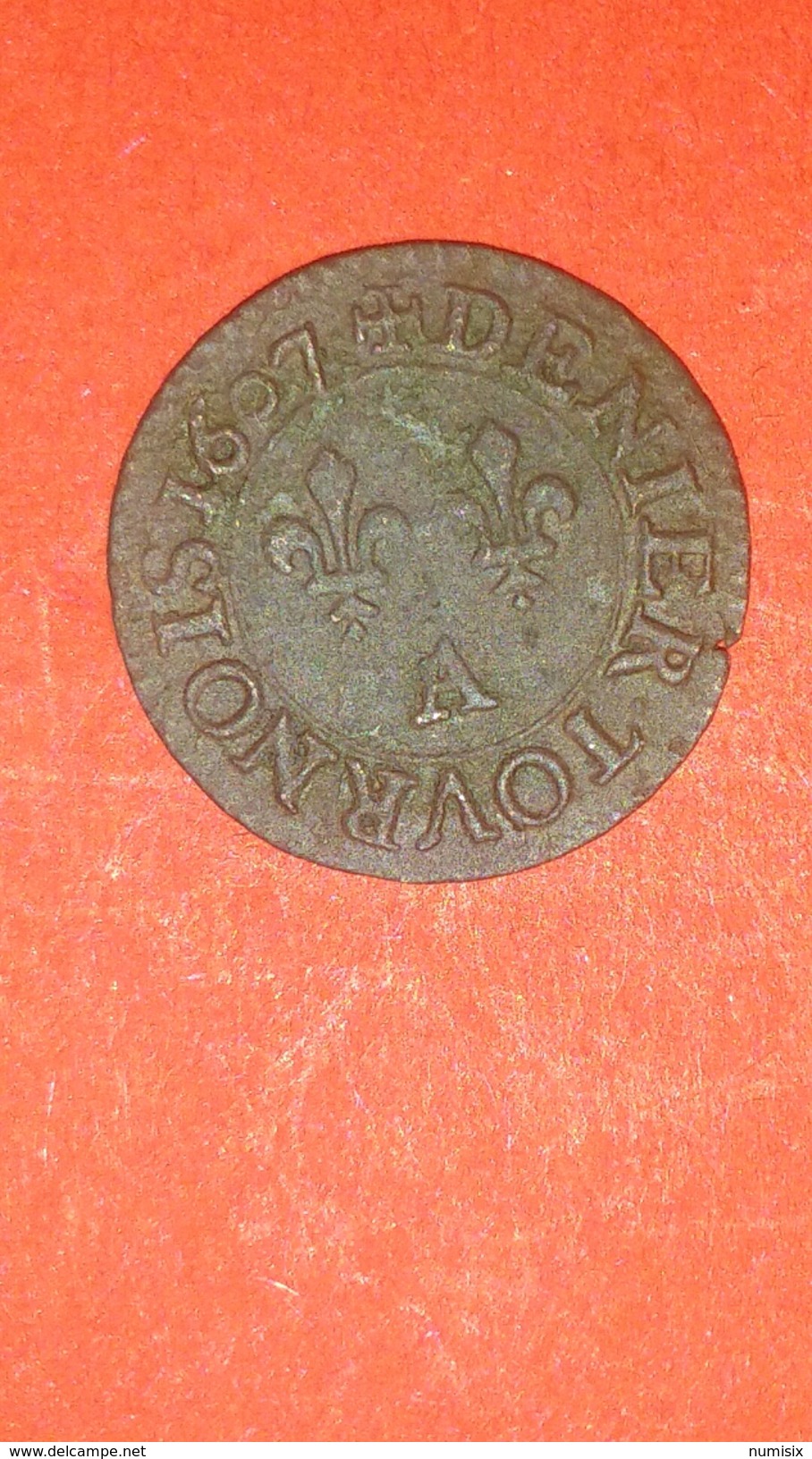 Denier Tournois- Henri IV-2e Type De Paris(légende Française)1607 Paris Moulin Des Étuves - 1589-1610 Henri IV Le Vert-Galant