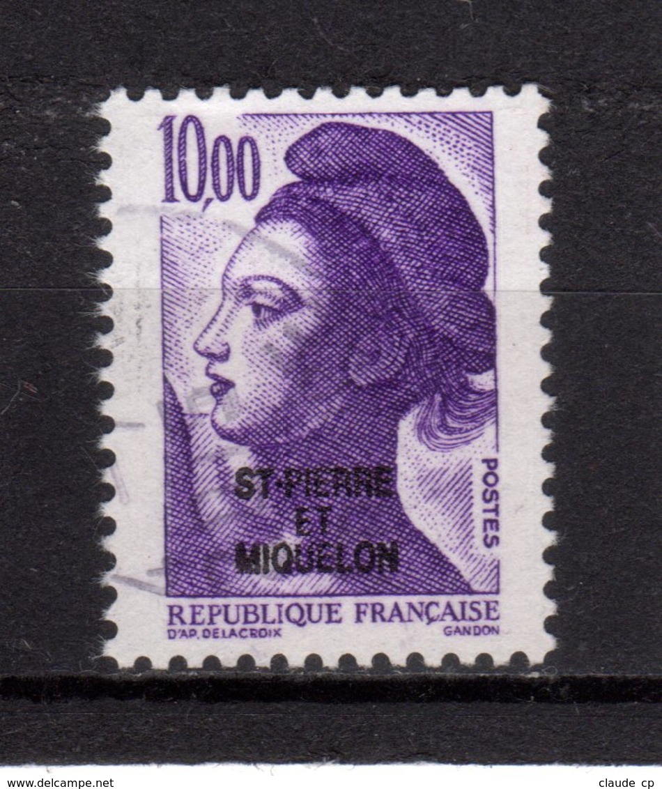 St Pierre & Miquelon--N°469-- 10.00 F Violet //Liberté De Gandon - Used Stamps