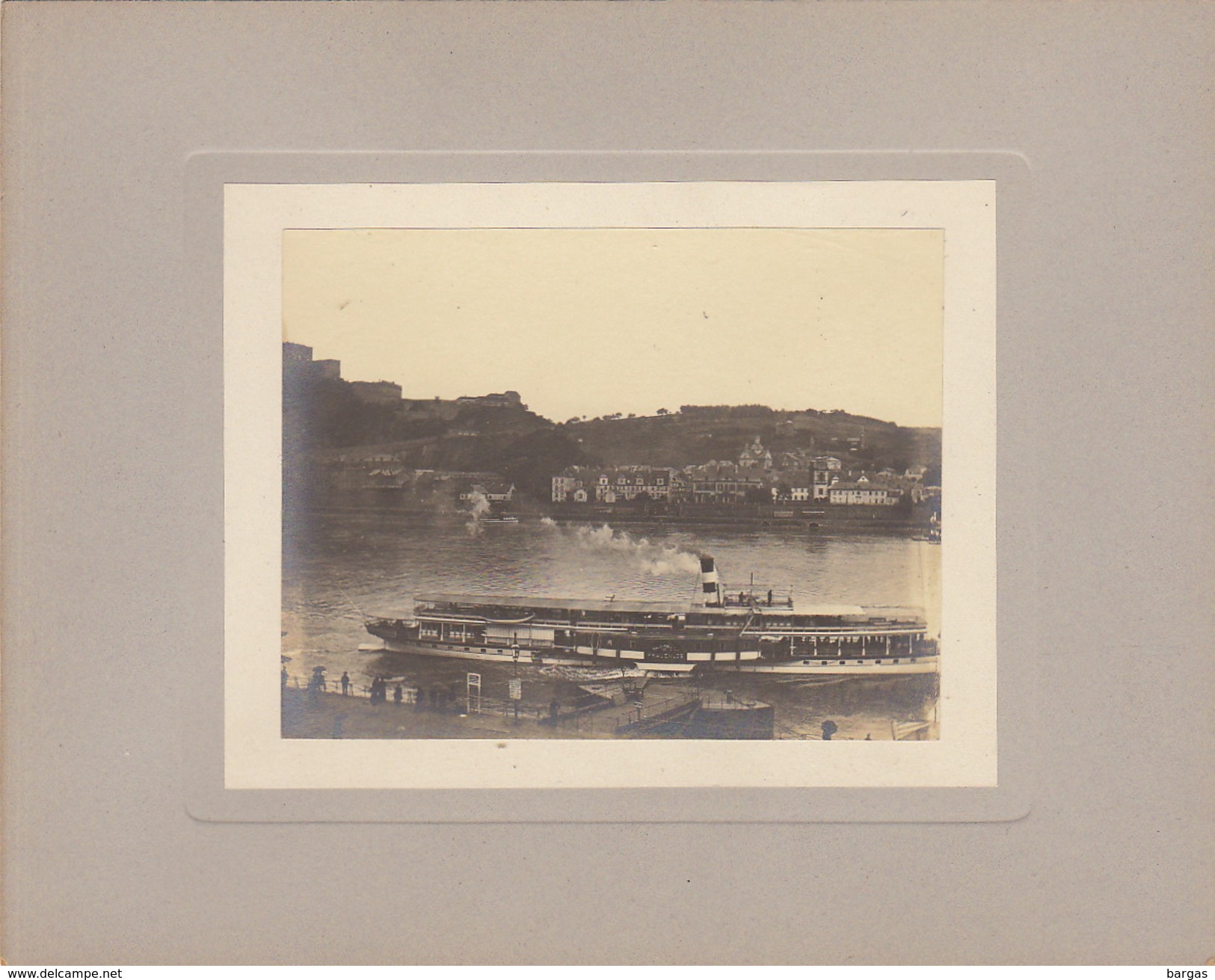 1894 Photo Vallée Du Rhin Bateau Ehrenbreitstein Coblence Koblenz Allemagne - Luoghi