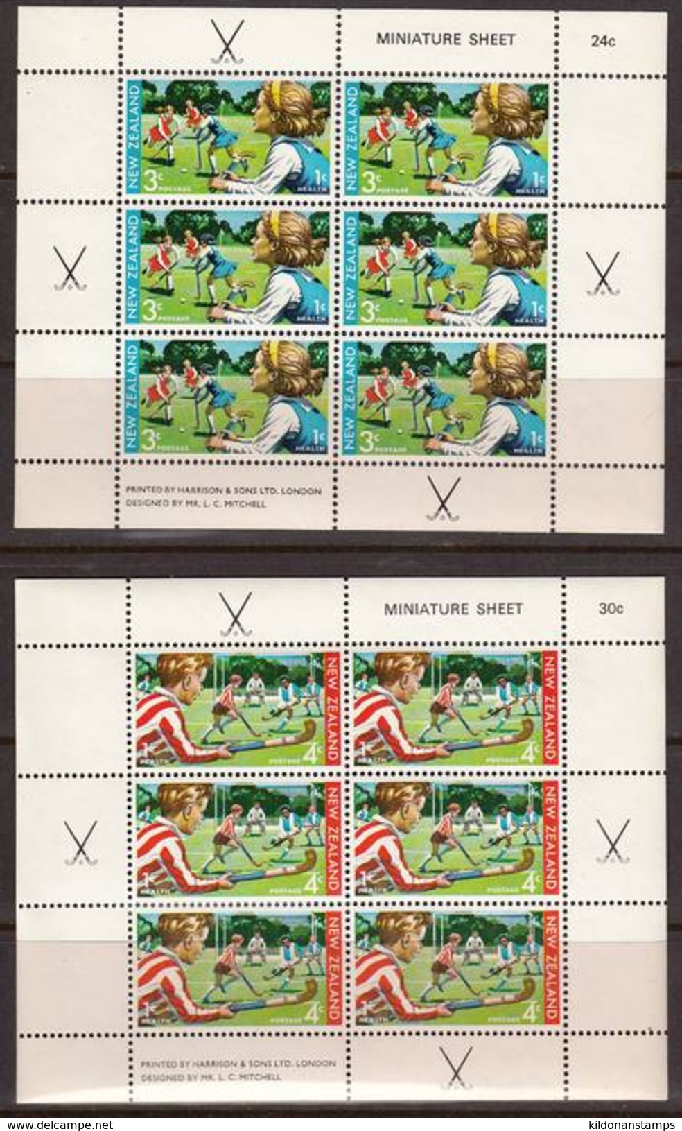 New Zealand 1971 Health, M/s, Mint No Hinge, Sc#B82a + B83a - Blocks & Kleinbögen