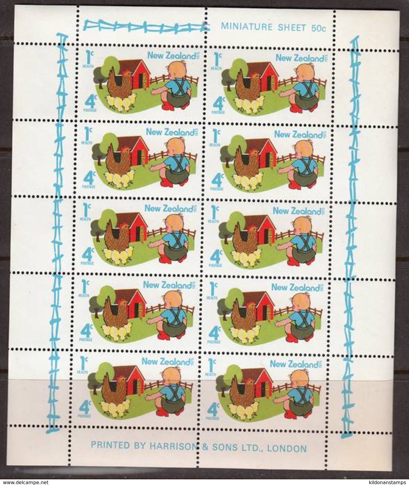 New Zealand 1975 Health, M/s, Mint No Hinge, Sc#B93a - Blocks & Sheetlets