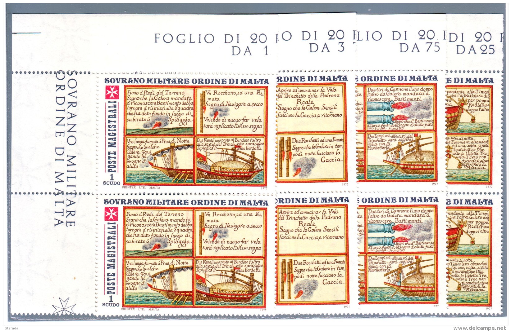 SMOM  1977 MARINERIA COPPIA MNH** - Malte (Ordre De)