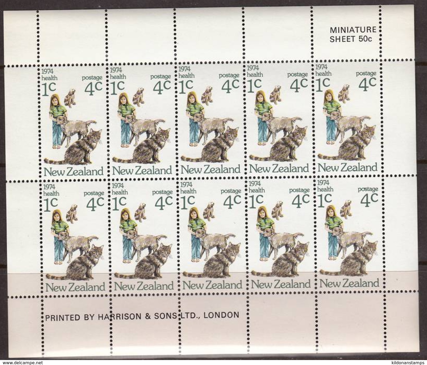 New Zealand 1974 Health, M/s, Mint No Hinge, Sc#B90a - Blocks & Sheetlets