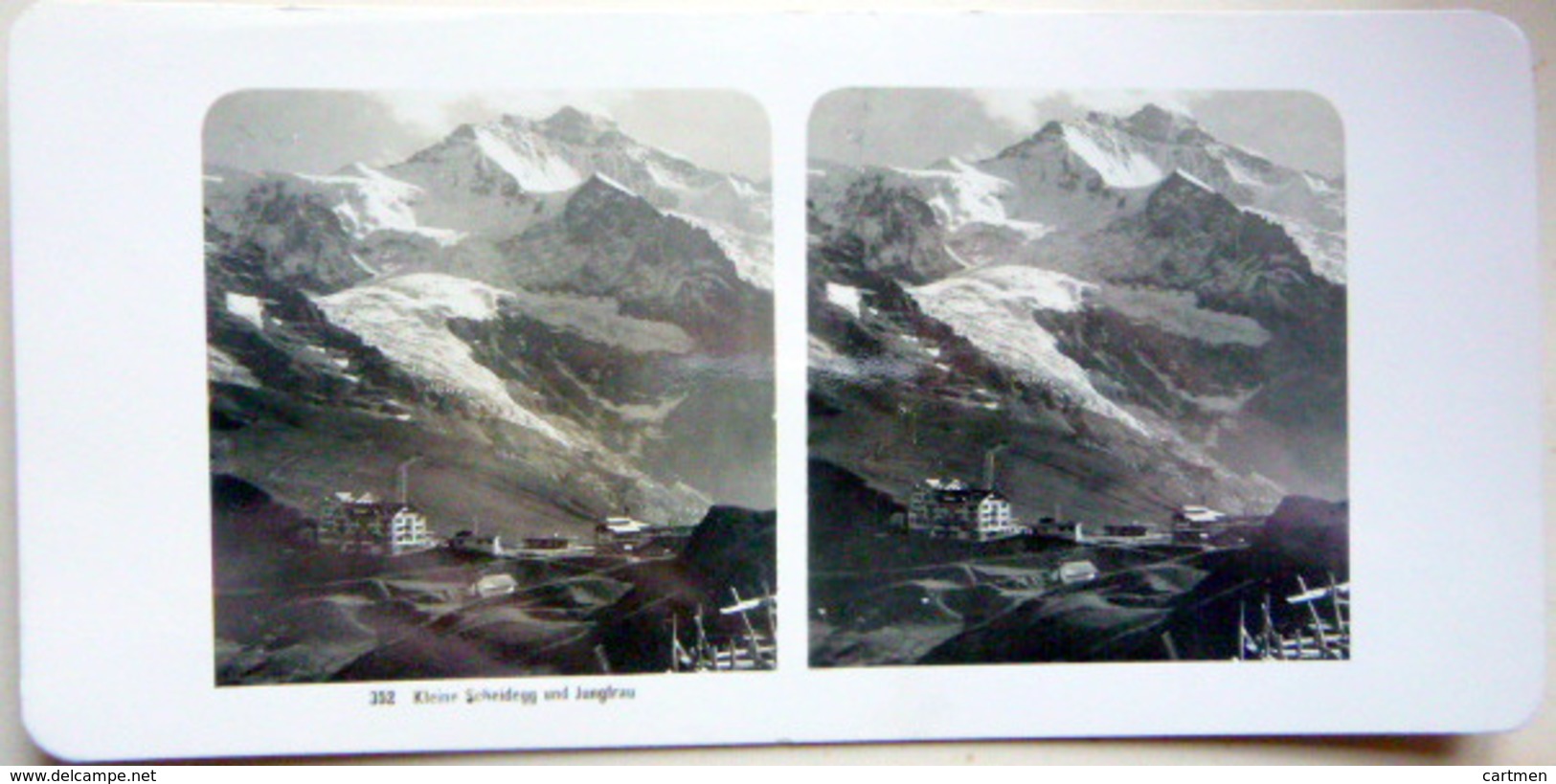 SUISSE SWISS SWITZERLAND KLEINE SCHEIDEGGUND MUNCH AND JUNGFRAU TROIS PHOTOS STEREOS 1900  ALPINISME  MONTAGNE  GLACIERS - Stereo-Photographie