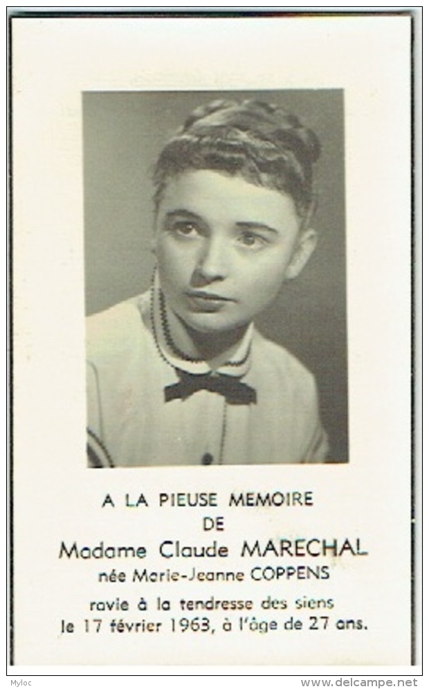 Doodsprentje/Image Pieuse Mortuaire. Claude Marechal/Coppens. 1936/1963 - Images Religieuses