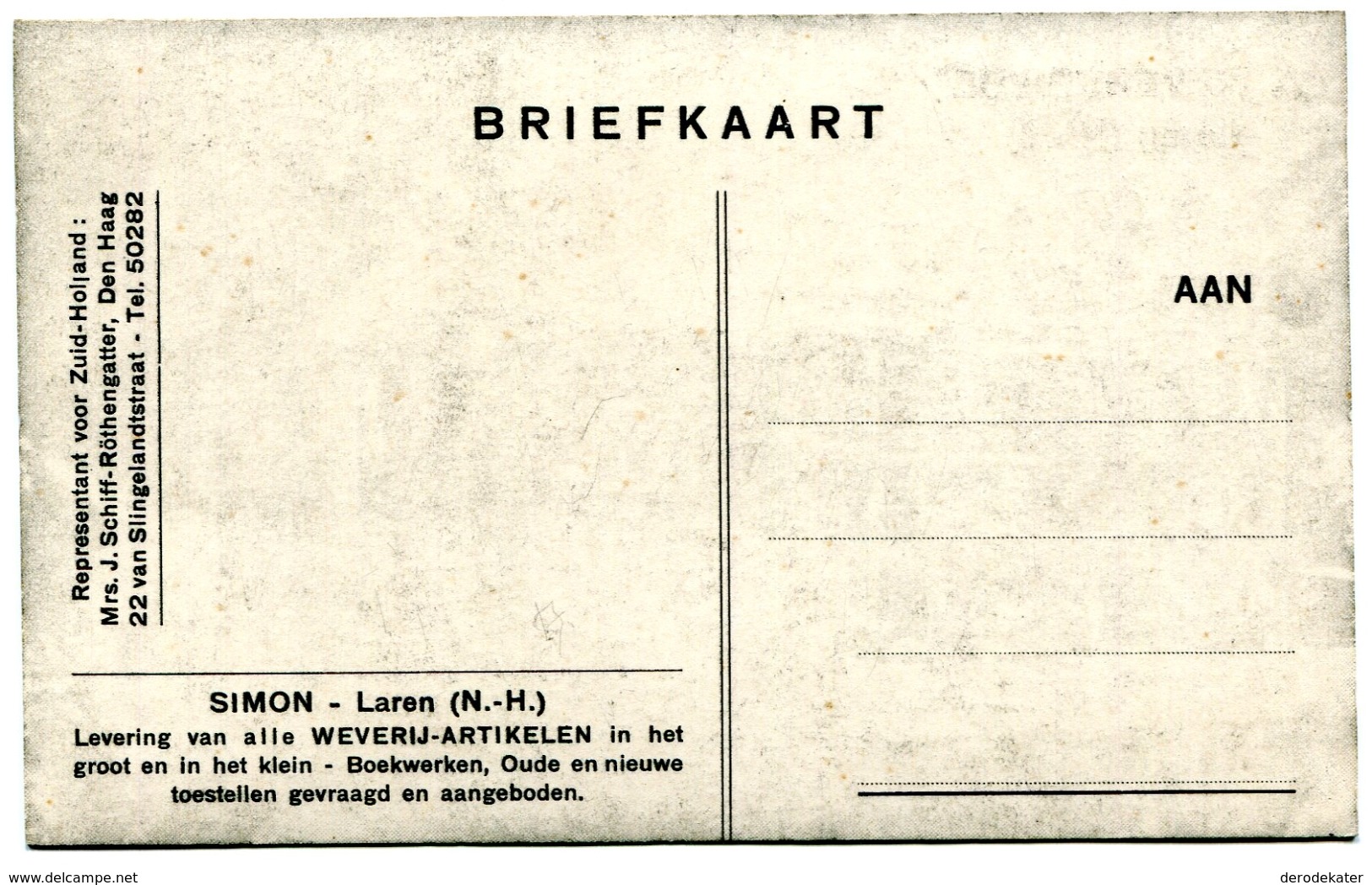 'T WEVERSGILDE LAREN [N.-H.]DE BOKKESTAL.BRIEFKAART ONGELOPEN.SIMON-LAREN.WEVERIJ.GUILDE DES TISSERANDS.WEAVERS GUILD. - Laren (NH)