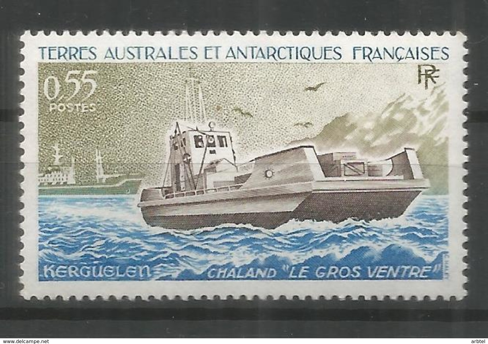 TAAF ANTARTCTIC ANTARTIDA POLO SUR CHALAND LE GROS VENTRE BARCO SHIP - Barcos Polares Y Rompehielos