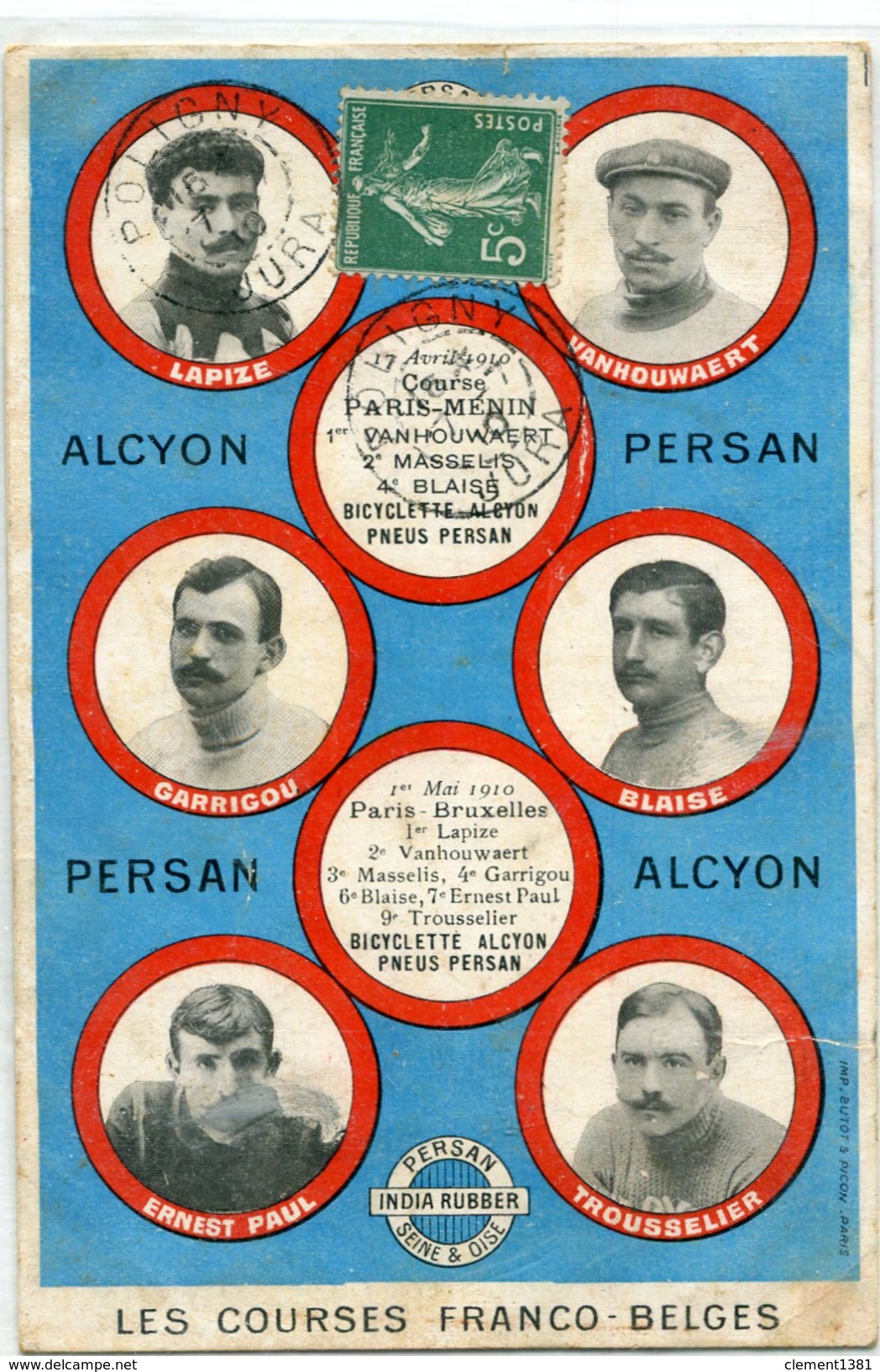 Cyclisme Velo Les Courses Franco Belges Circulee En 1910 Tres Belle Cpa - Ciclismo
