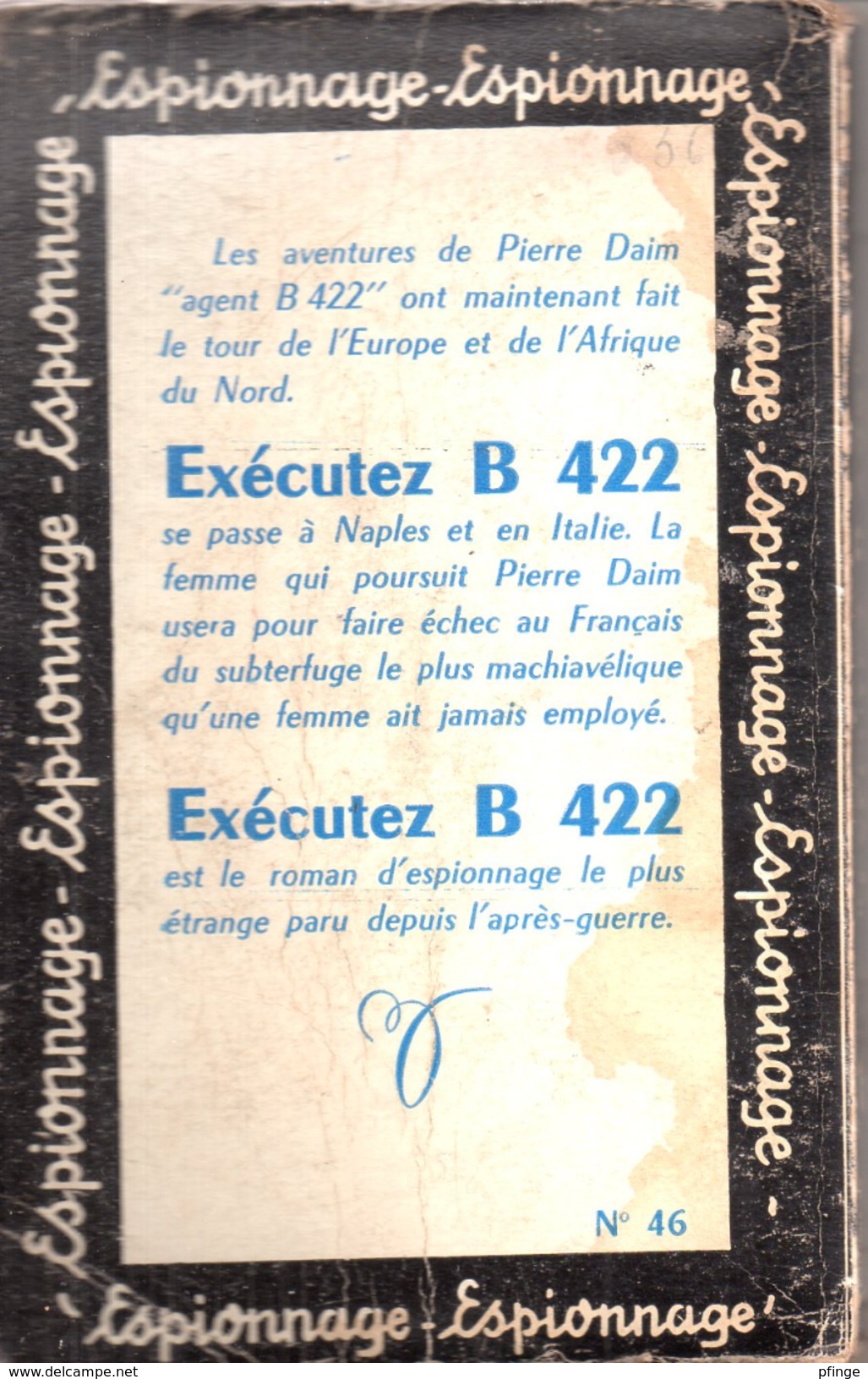 "Exécutez B 422" Par Jean Lombard - Corne D'Or Espionnage N°46 - Antiguos (Antes De 1960)