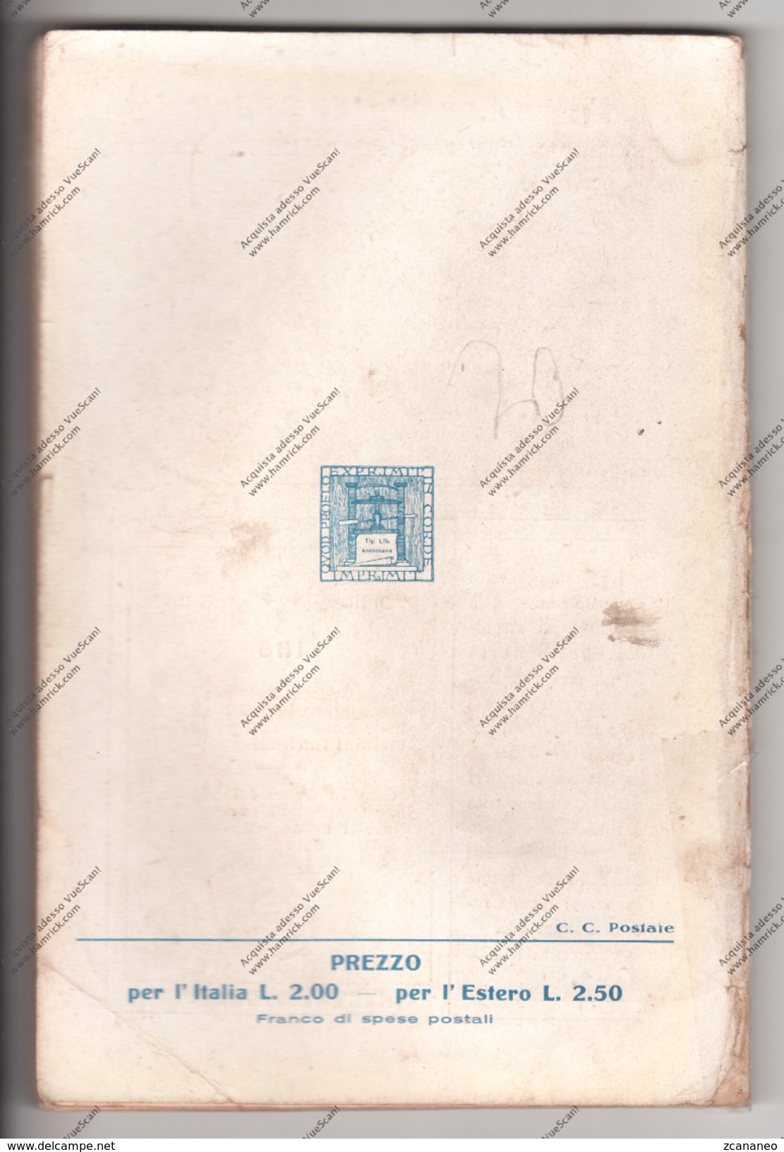 ALMANACCO ANTONIANO DEL 1930 EDITO DALL'ASSOCIAZIONE UNIVERSALE DI S. ANTONIO DI PADOVA - - Santini