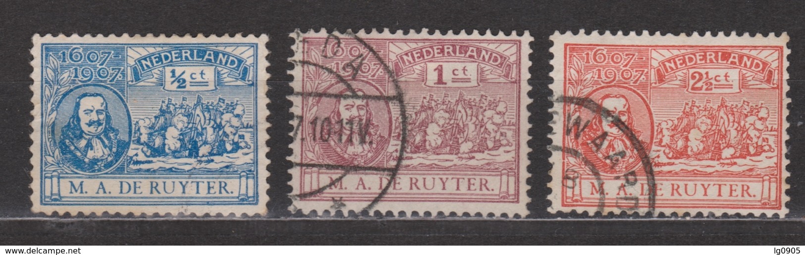 NVPH Nederland Netherlands Pays Bas Niederlande Holanda  87 88 89 Used ; Michiel De Ruyter 1907 - Gebruikt