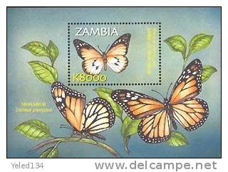 ZAMBIA  993 ; MINT NEVER HINGED SOUVENIR SHEET OF BUTTERFLIES - Zambia (1965-...)