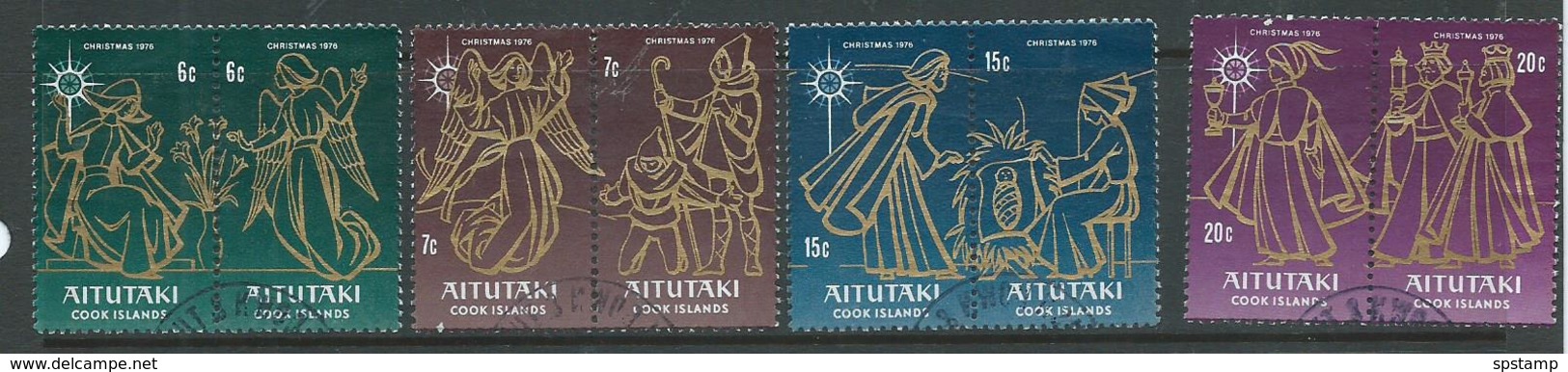 Aitutaki 1976 Christmas Set Of 4 Pairs FU - Aitutaki