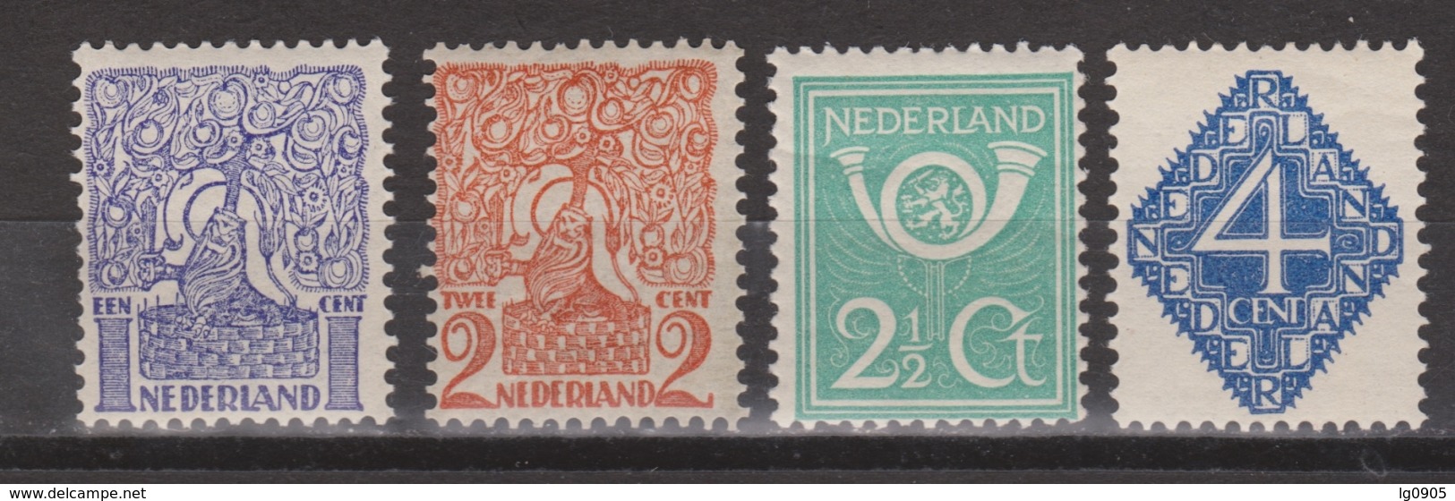 NVPH Nederland Netherlands Pays Bas Niederlande Holanda 110 111 112 113 MLH ; Cijfer, Cipher, Cifre, Cifra 1923 - Ongebruikt