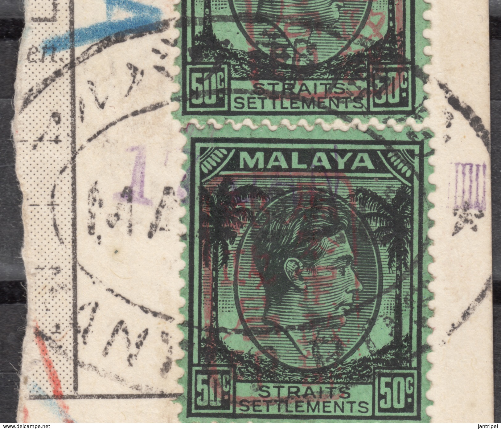 JAPAN OCCUPATION Of MALAYA & SUMATRA OCC.STAMPS USED On MONEY TRANSFER - Japanese Occupation