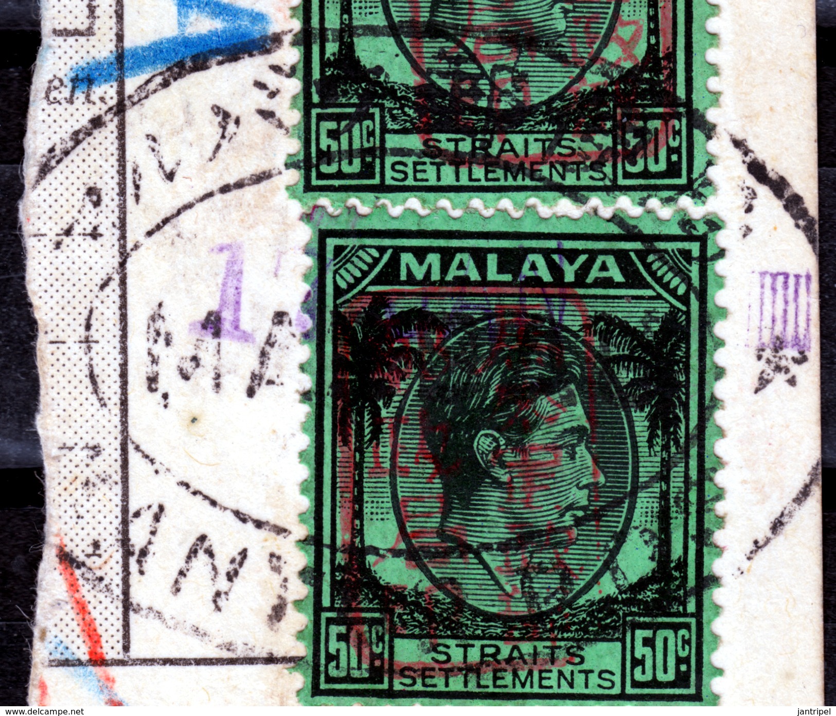 JAPAN OCCUPATION Of MALAYA & SUMATRA OCC.STAMPS USED On MONEY TRANSFER - Japanse Bezetting