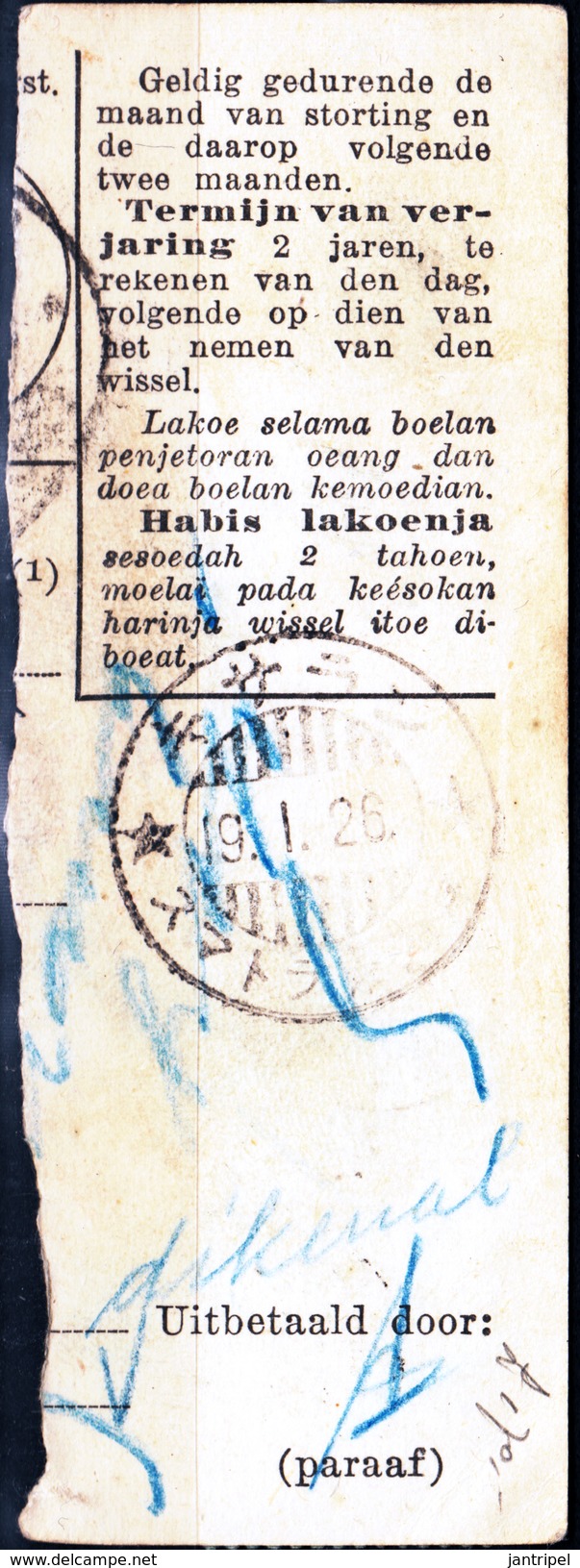 JAPAN OCCUPATION Of MALAYA & SUMATRA OCC.STAMPS USED On MONEY TRANSFER - Occupazione Giapponese