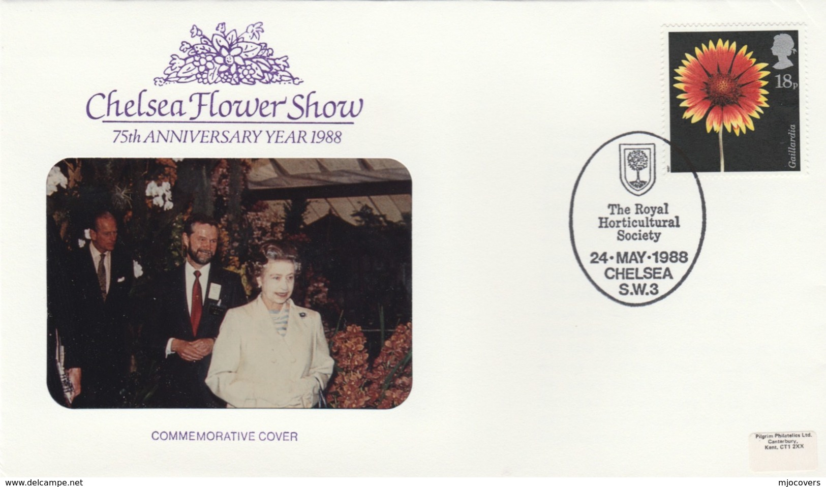 1988 ROYAL Visit CHELSEA FLOWER SHOW EVENT Cover Royalty Stamps Flowers HM Queen Gb - Covers & Documents