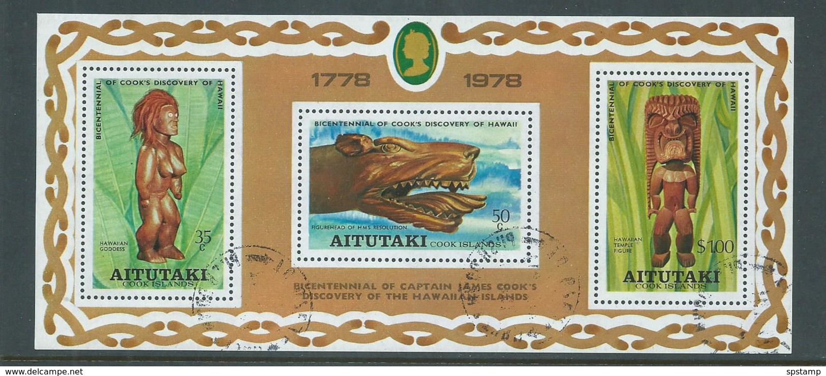 Aitutaki 1978 Cook Hawaii Miniature Sheet FU - Aitutaki