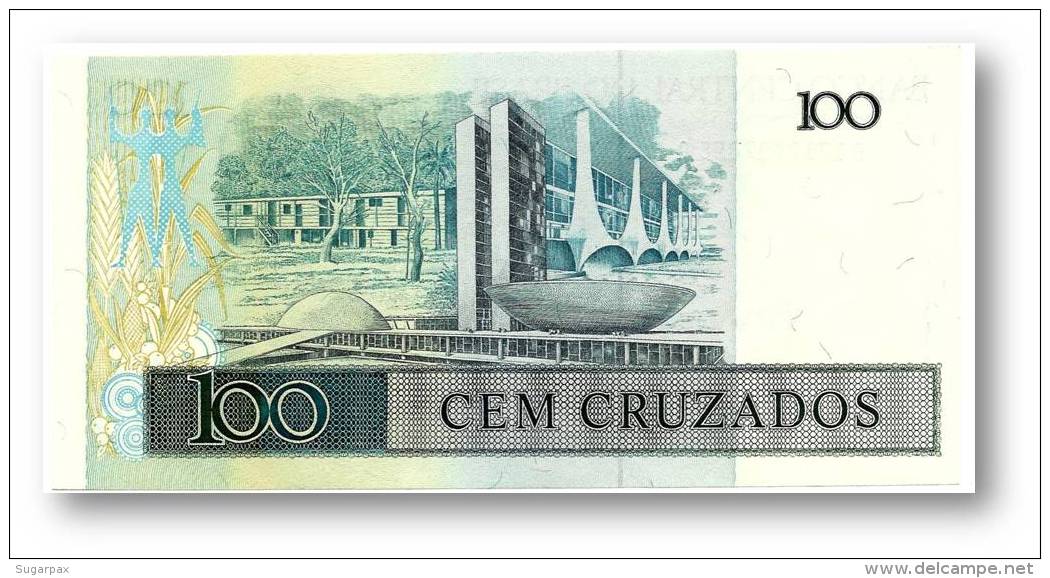 BRASIL - 100 CRUZADOS - ND ( 1987 ) - P 211.c - UNC. - Serie 1713 - Sign. 25 - Juscelino Kubitschek - Brasil