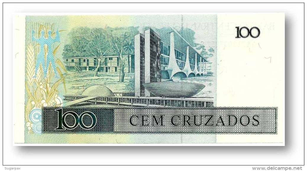 BRASIL - 100 CRUZADOS - ND ( 1987 ) - P 211.c - UNC. - Serie 1713 - Sign. 25 - Juscelino Kubitschek - Brazilië