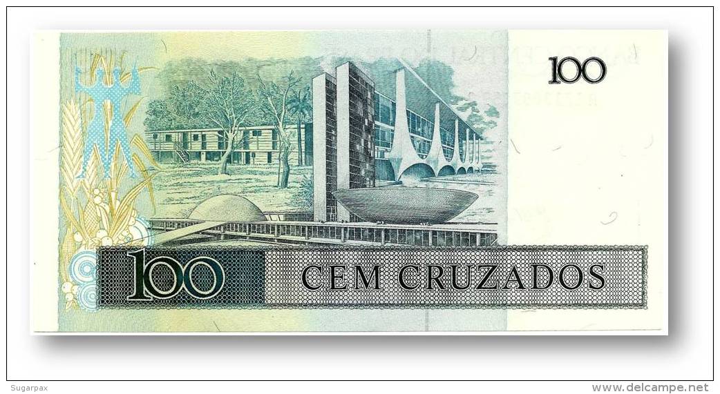 BRASIL - 100 CRUZADOS - ND ( 1987 ) - P 211.c - UNC. - Serie 1713 - Sign. 25 - Juscelino Kubitschek - Brazil