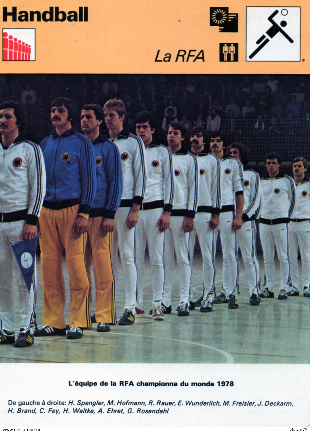 HANDBALL***      Equipe De RFA 1978 - Handball