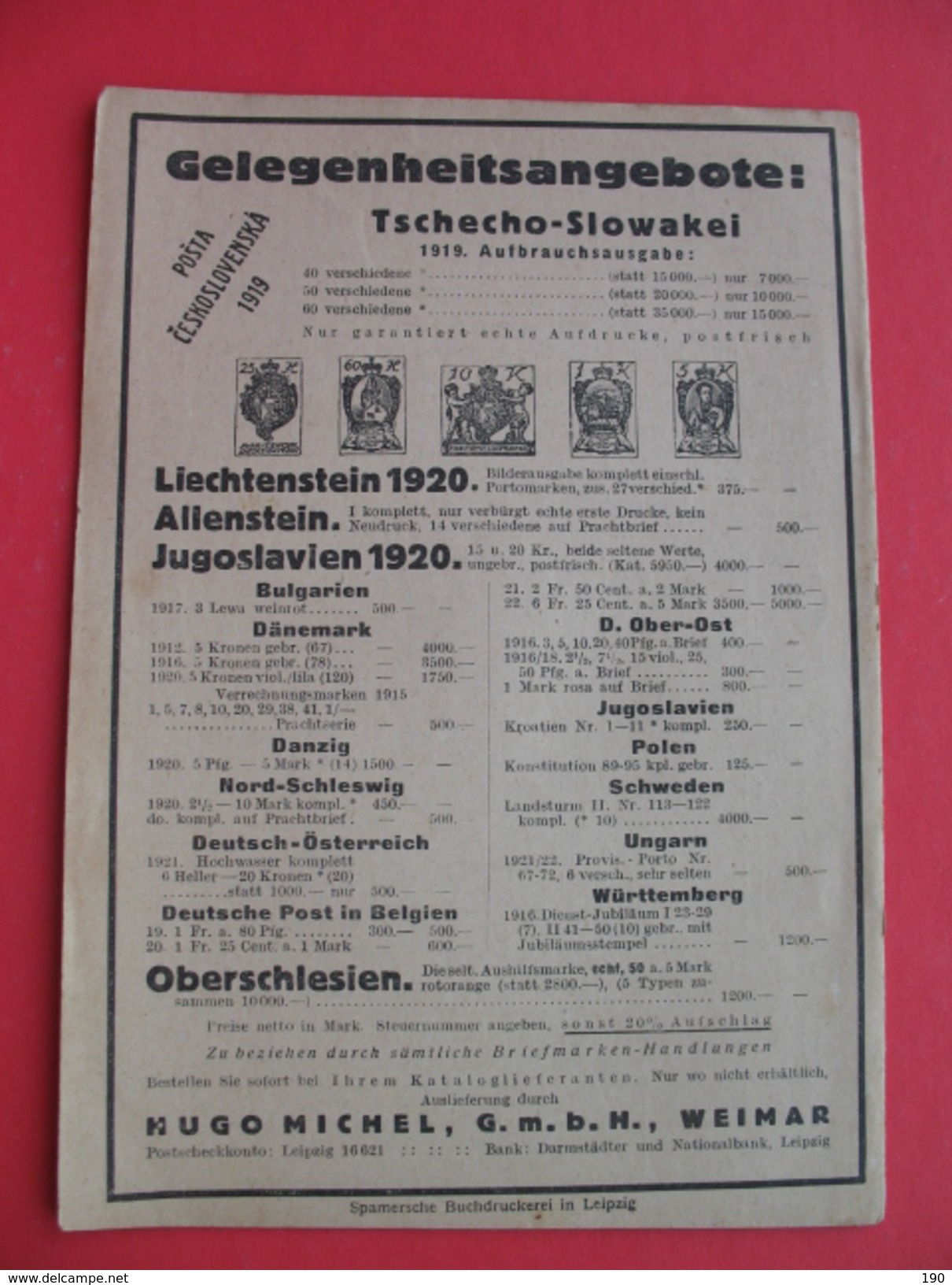 MICHEL KATALOG NACHTRAG 11/12 1922.SCHWANEBERGER ALBUM,SCHAUFUSS&STOLPE-LEIPZIG-R - Altri & Non Classificati