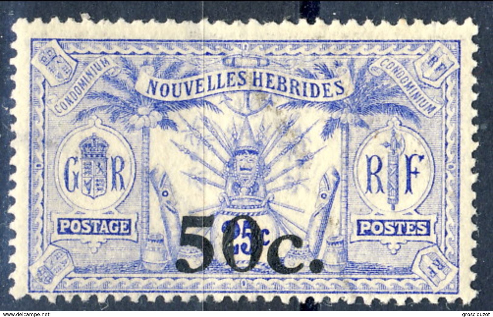 Nouvelles Hebrides 1924 N. 75 C. 50 Su C. 25 MNH Cat. &euro; 36 - Gebraucht