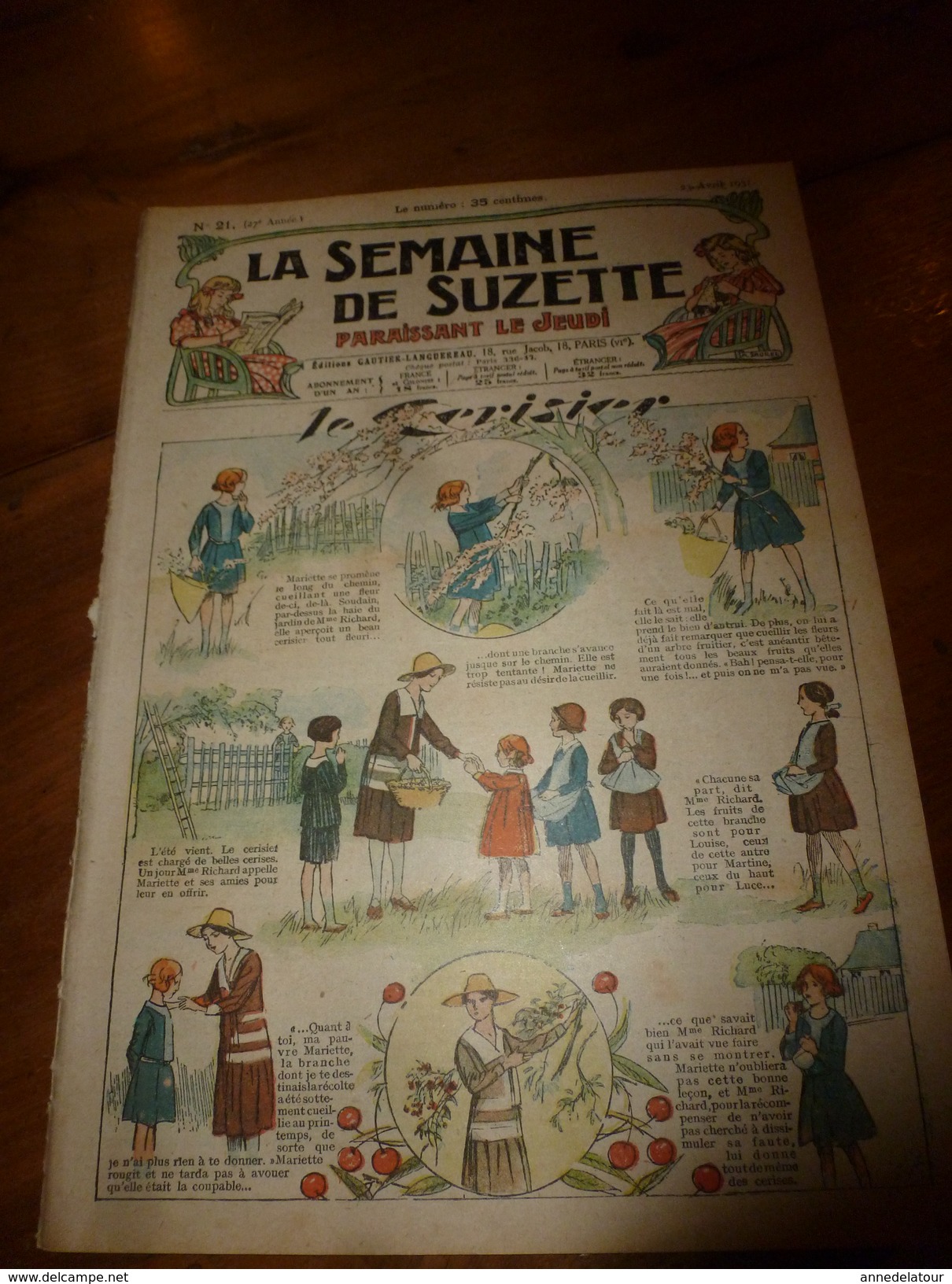 1931 LSDS  Bécassine Fait Du Scoutisme ( En Pleine Forêt );Le Cerisier (dessin De Guydo) ; Etc - La Semaine De Suzette