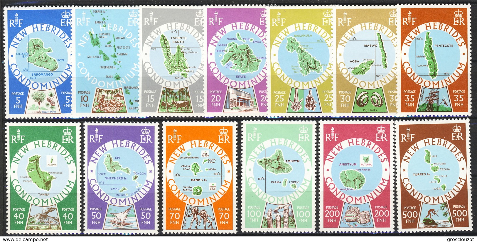 New Hebrides 1977 - 78 Serie N. 495-507 MNH Cat. &euro; 48 - Nuovi