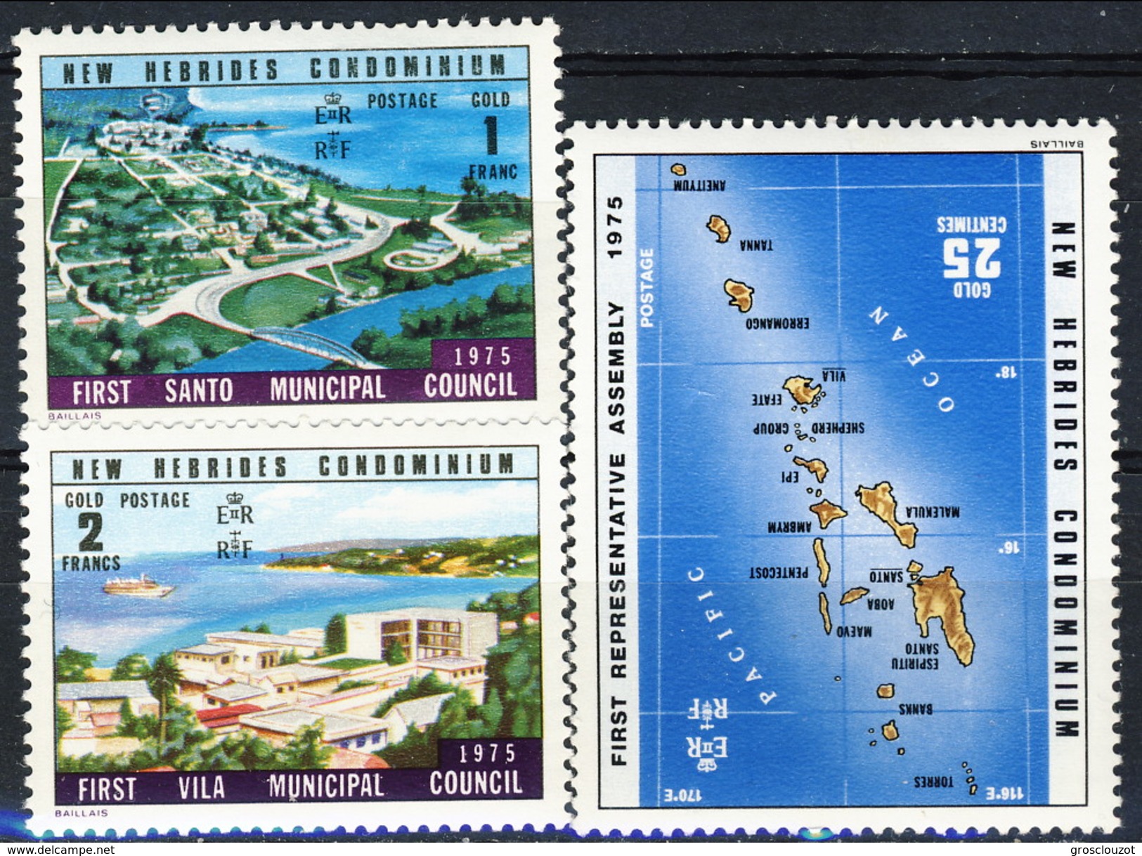 New Hebrides 1976 Serie N. 435-437 MNH Cat. &euro; 6.40 - Nuovi