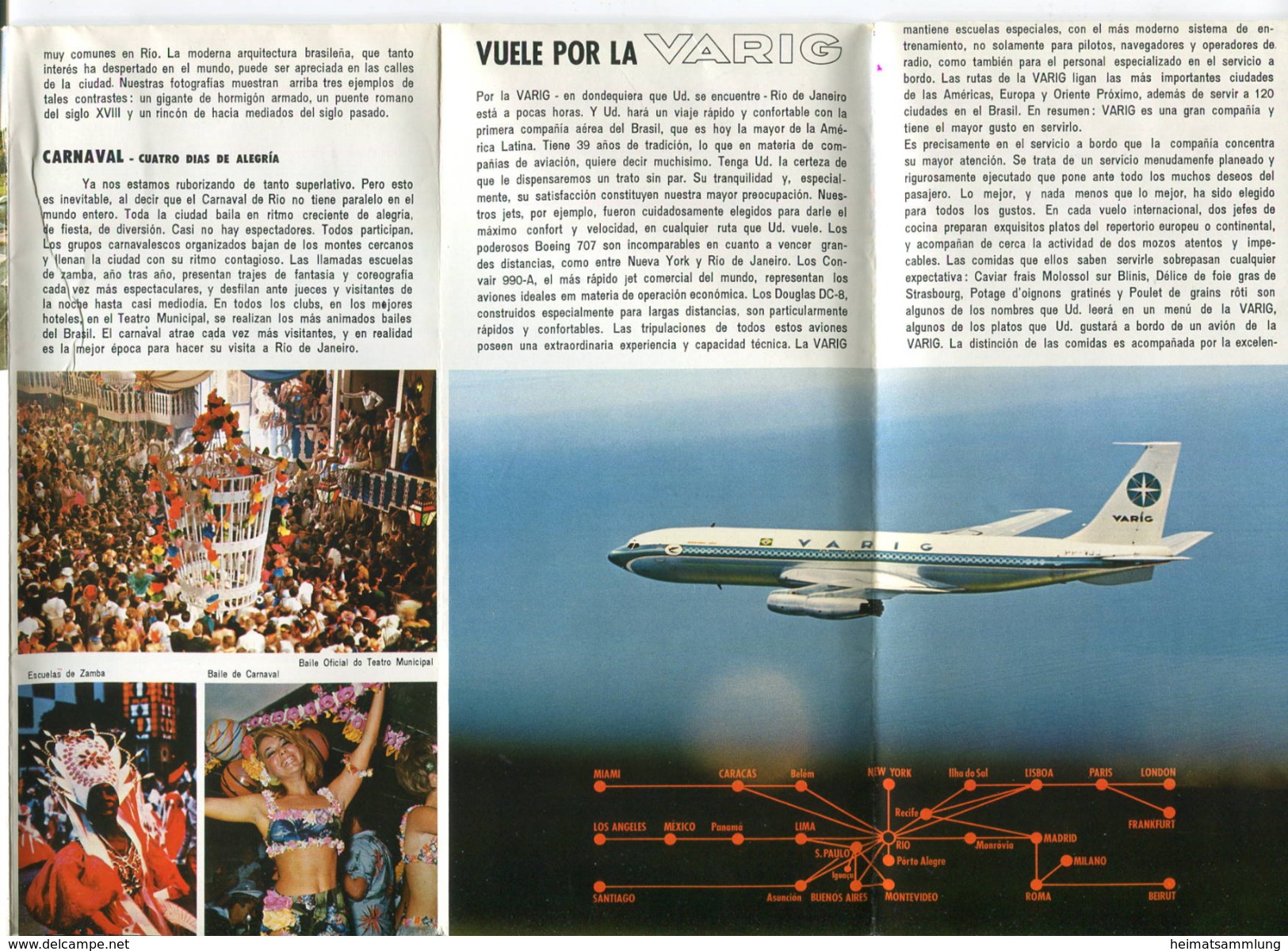 Brasil - Rio 1970 - Faltblatt Mit 36 Abbildungen - Varig - Su Agente De Viajes IATA - Wereld