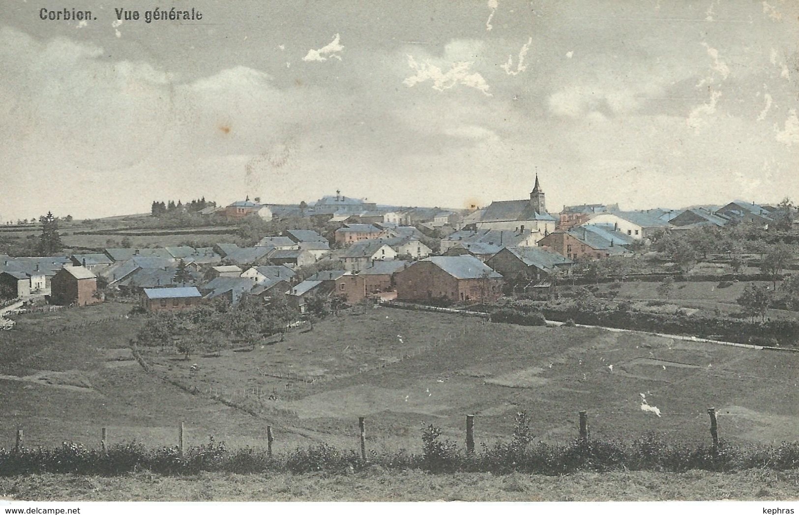 CORBION : Vue Générale - RARE VARIANTE COLORISEE - Cachet De La Poste 1910 - Qq Petits Défauts - Bouillon