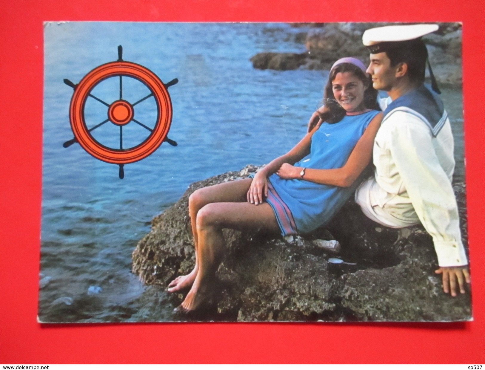 H3-Postcard-Girl And Sailor -Traveld:Pula To Kupusina 1987. - Couples