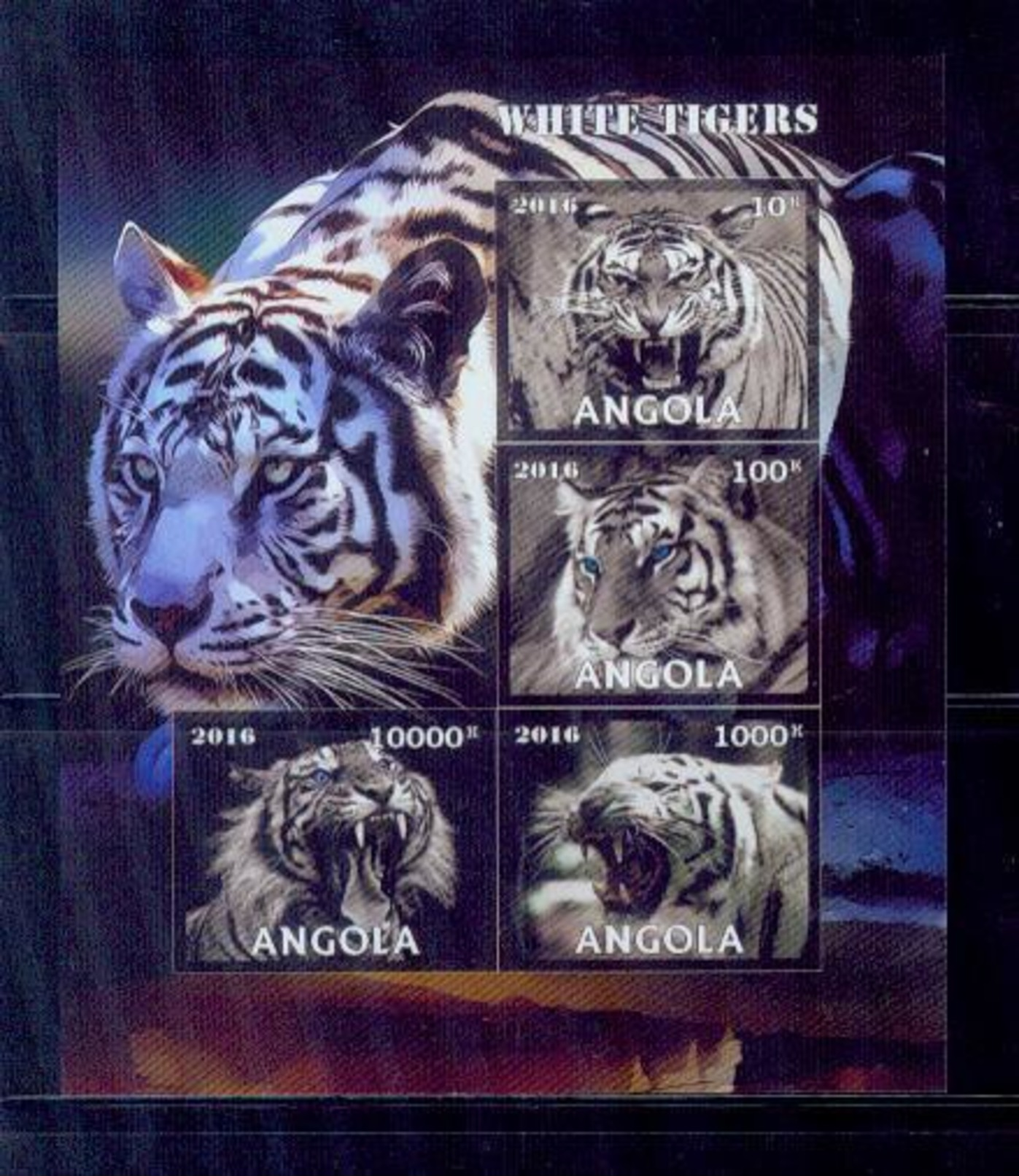 Angola / 2016 Rare White Tigers/MNH.good Condition - Raubkatzen