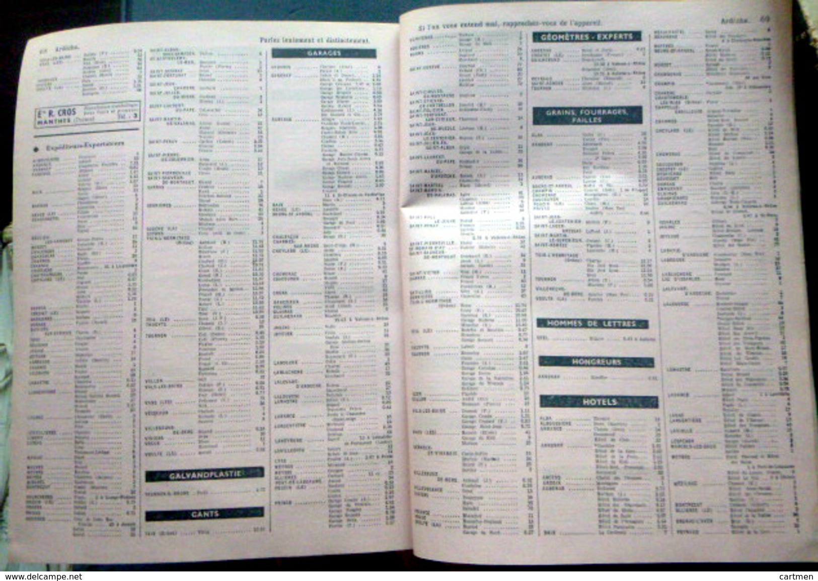 07 ARDECHE    ANNUAIRE DES ABONNES AU TELEPHONE 1959 AVEC LA LISTE DES PROFESSIONNELS - Libros & Catálogos