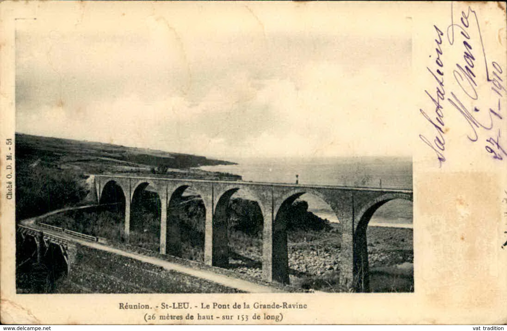 FRANCE / RÉUNION - Oblitération De Saint Denis Sur Carte Postale En 1910 Pour L 'Algérie - A Voir - L 5966 - Lettres & Documents