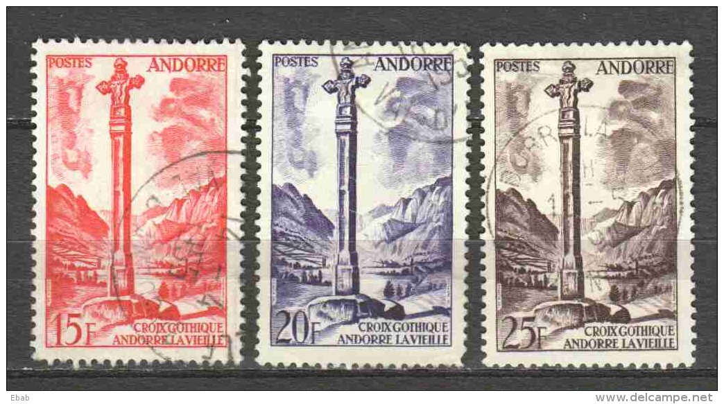 Andorra French 1955 Mi 150-152 Canceled - Gebraucht