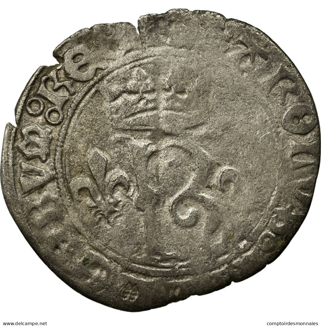 Monnaie, France, Charles VIII, Karolus Or Dizain, Poitiers, TB, Billon - 1483-1498 Charles VIII L'Affable