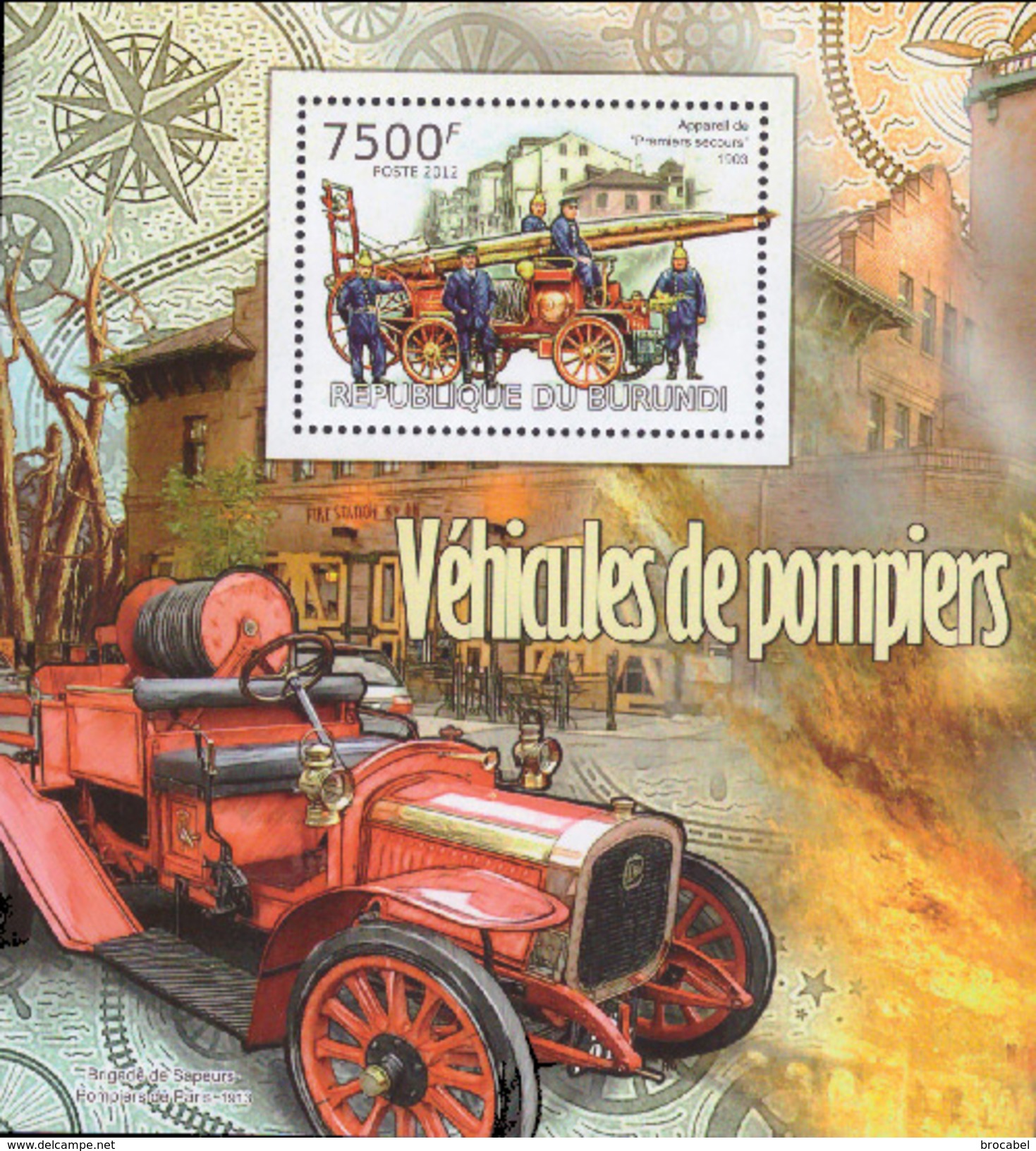 Burundi BL 0274/75** Véhicules De Pompiers - MNH - 4 Blocs: Full Set  ! - Unused Stamps