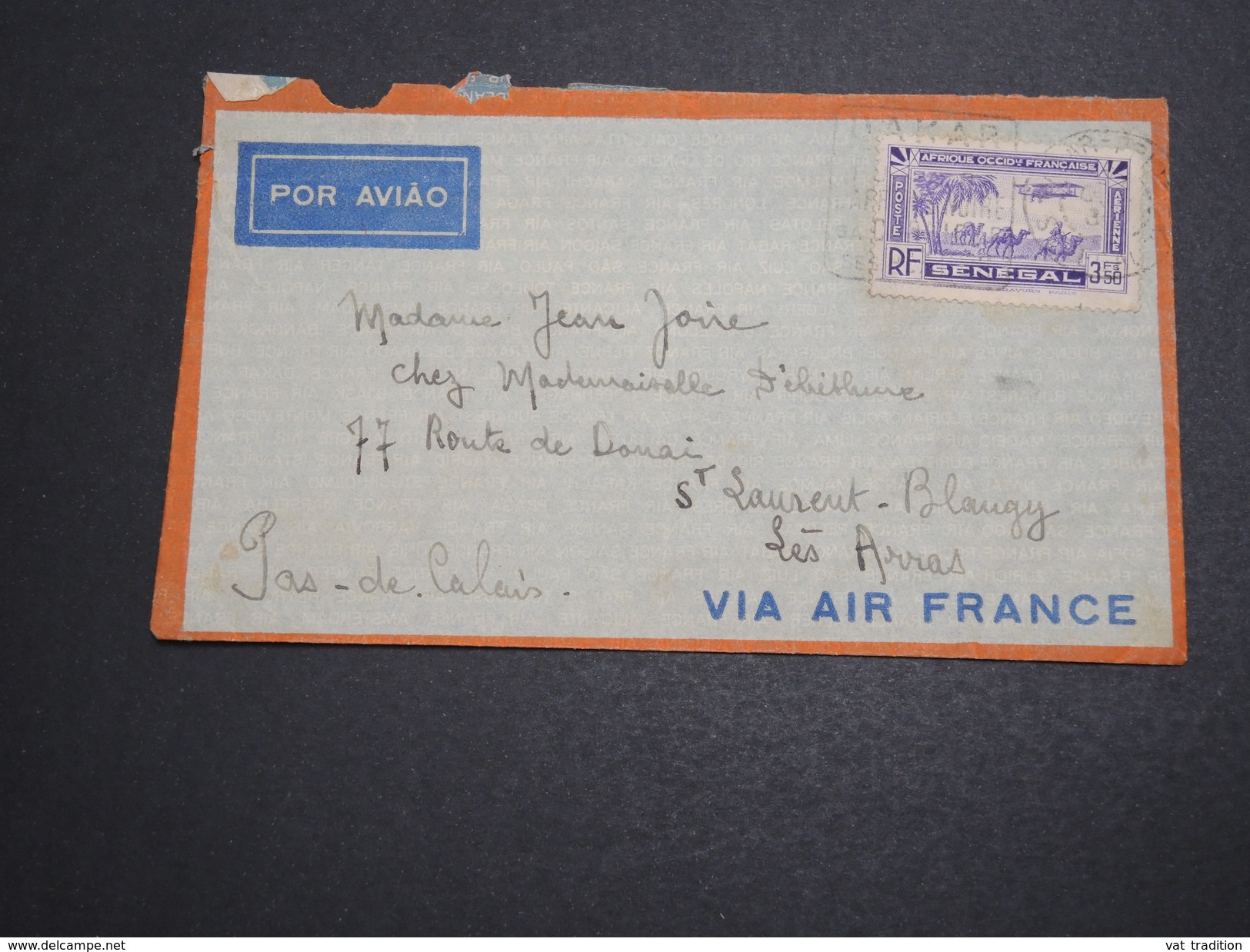 FRANCE / SENEGAL - Enveloppe Par Avion De Dakar Pour La France En 1936  - A Voir - L 5990 - Lettres & Documents