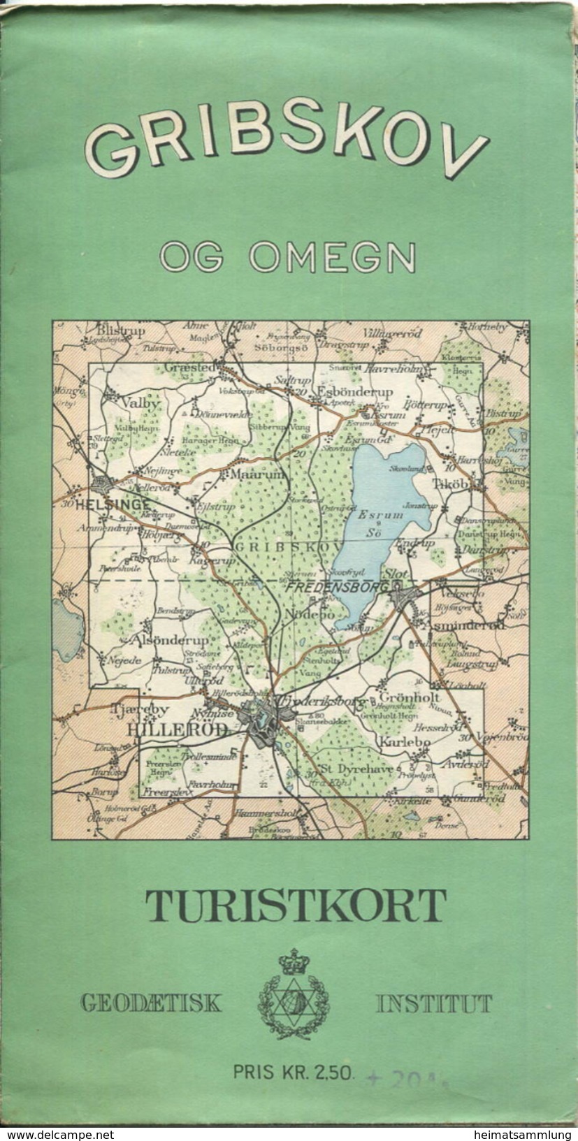 Danmark - Gribskov Og Omegn 1942 - Vorder- Und Rückseite Bedruckt - Maßstab 1:20'000 - 47cm X 85cm - Cartes Géographiques