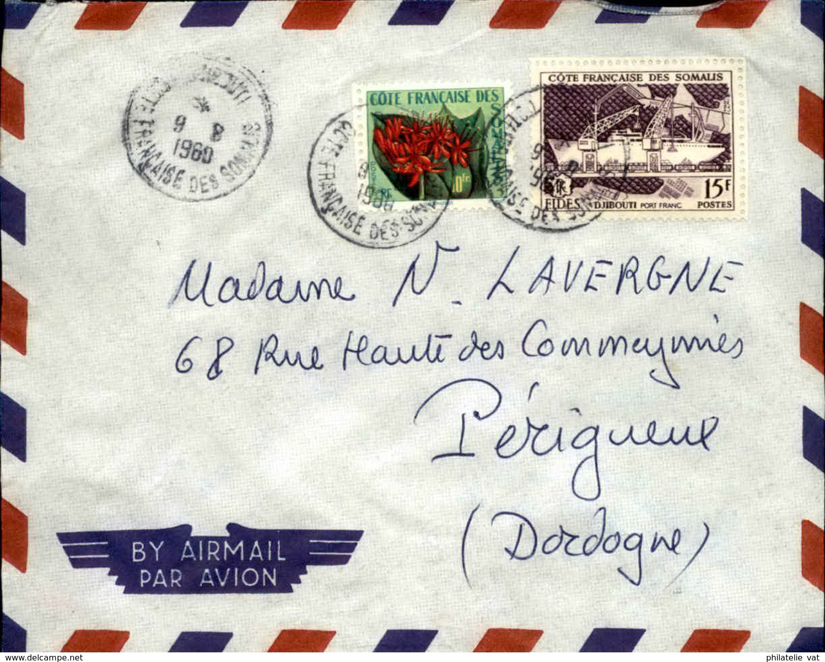 COTE FRANçAISE DES SOMALIS - DJIBOUTI - Env Pour La France Années 60 - Pas Si Courant Pour Cette Période - P21216 - Lettres & Documents