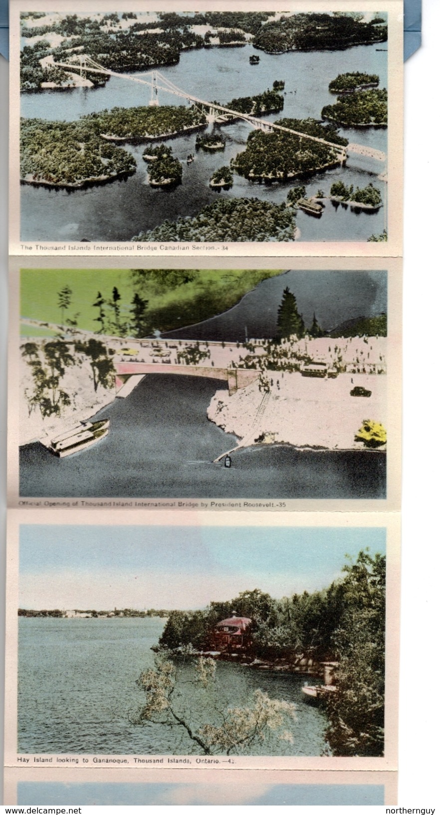 Thousand Islands, Ontario, Canada, Souvenir Fold-Out Postcard, Frontenac County - Thousand Islands